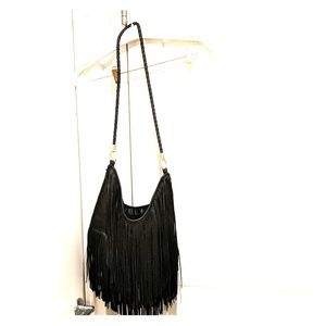 Black fringe purse